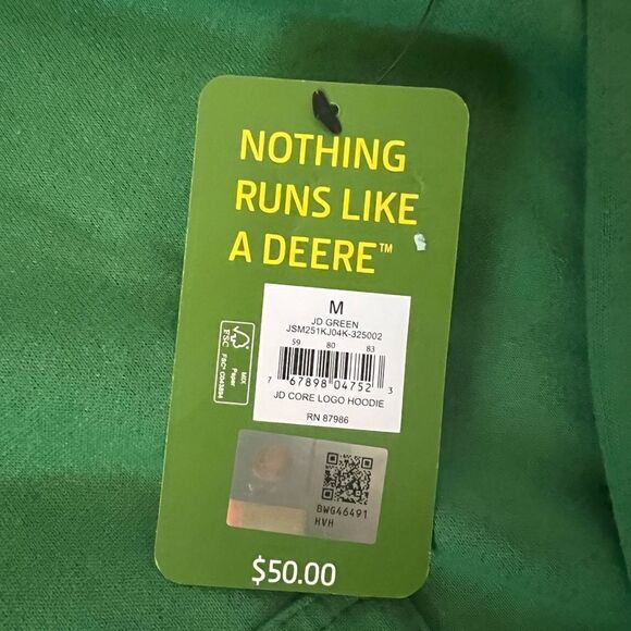 John Deere Core Graphic Logo Hoodie Green- Size Medium - Picture 10 of 10